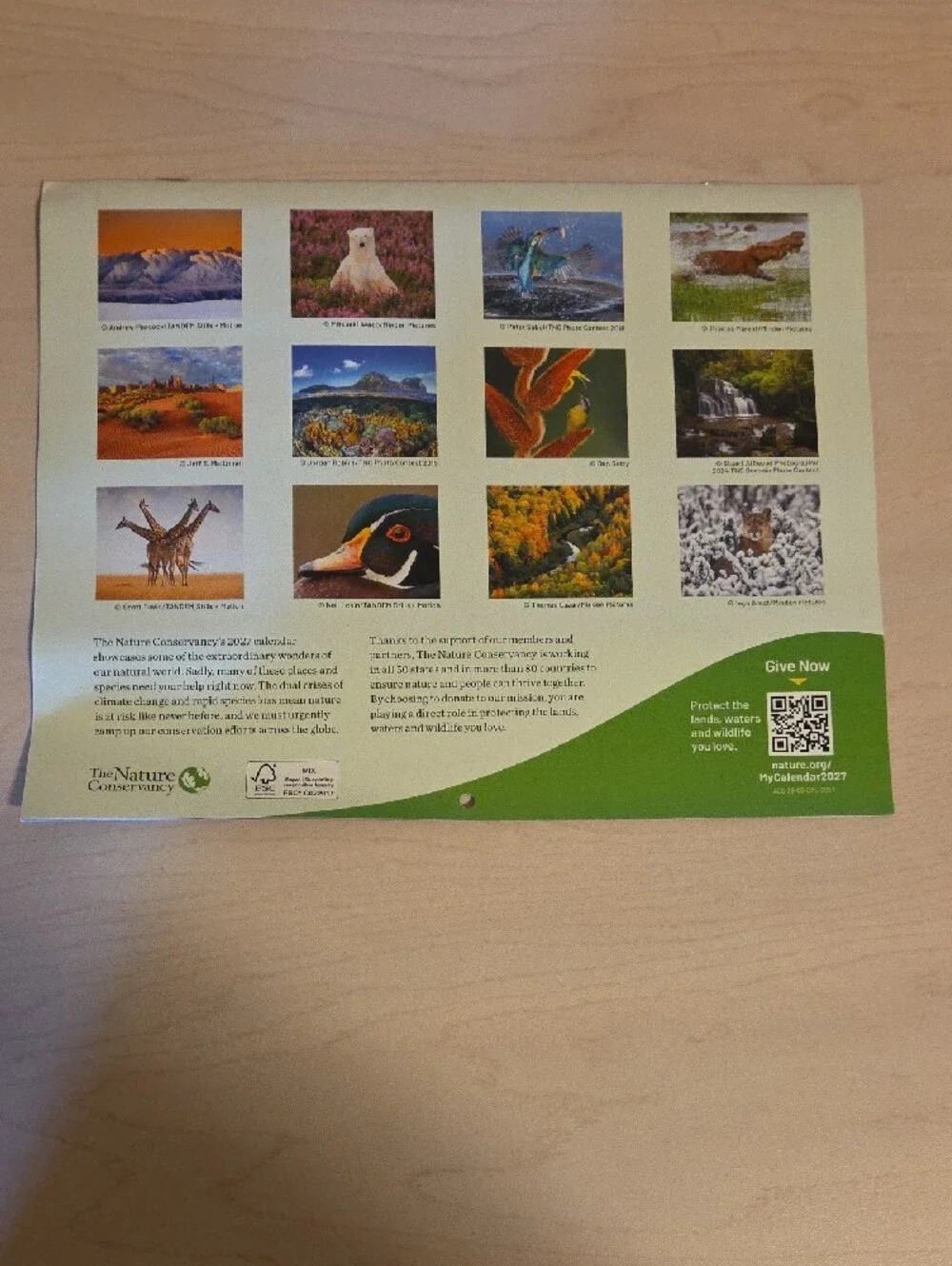 The Nature Conservancy 2027 Wall Calendar